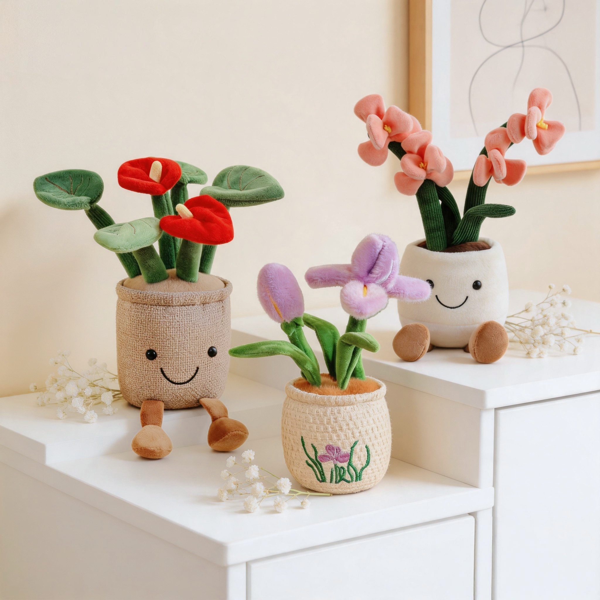 Orchid Potting Mix - Kawaii Plush Potted Flower Toy Cute
