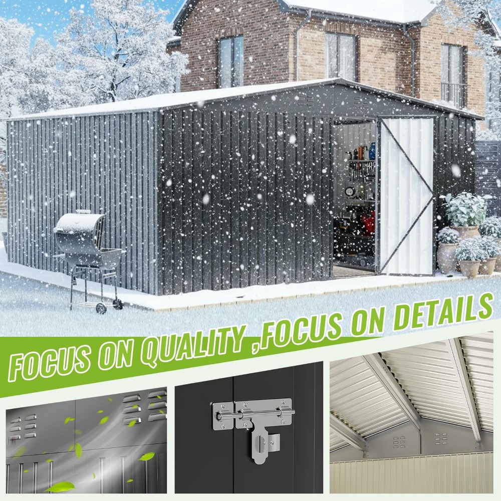 14X12 FT Outdoor Storage Shed, – Gardening Tools Organiser Bewertung und Preis