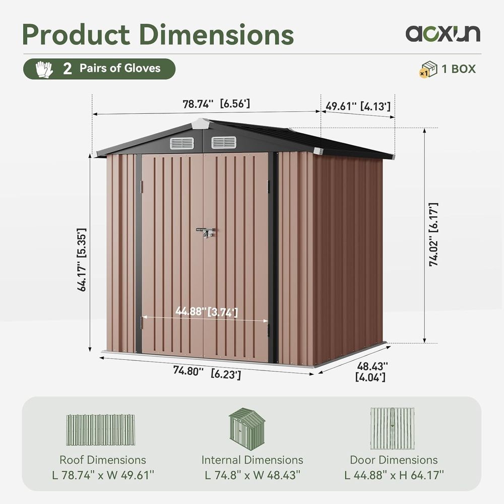 6.2x4 Outdoor Storage Shed wit – Gardening Tools Organiser Bewertung und Preis