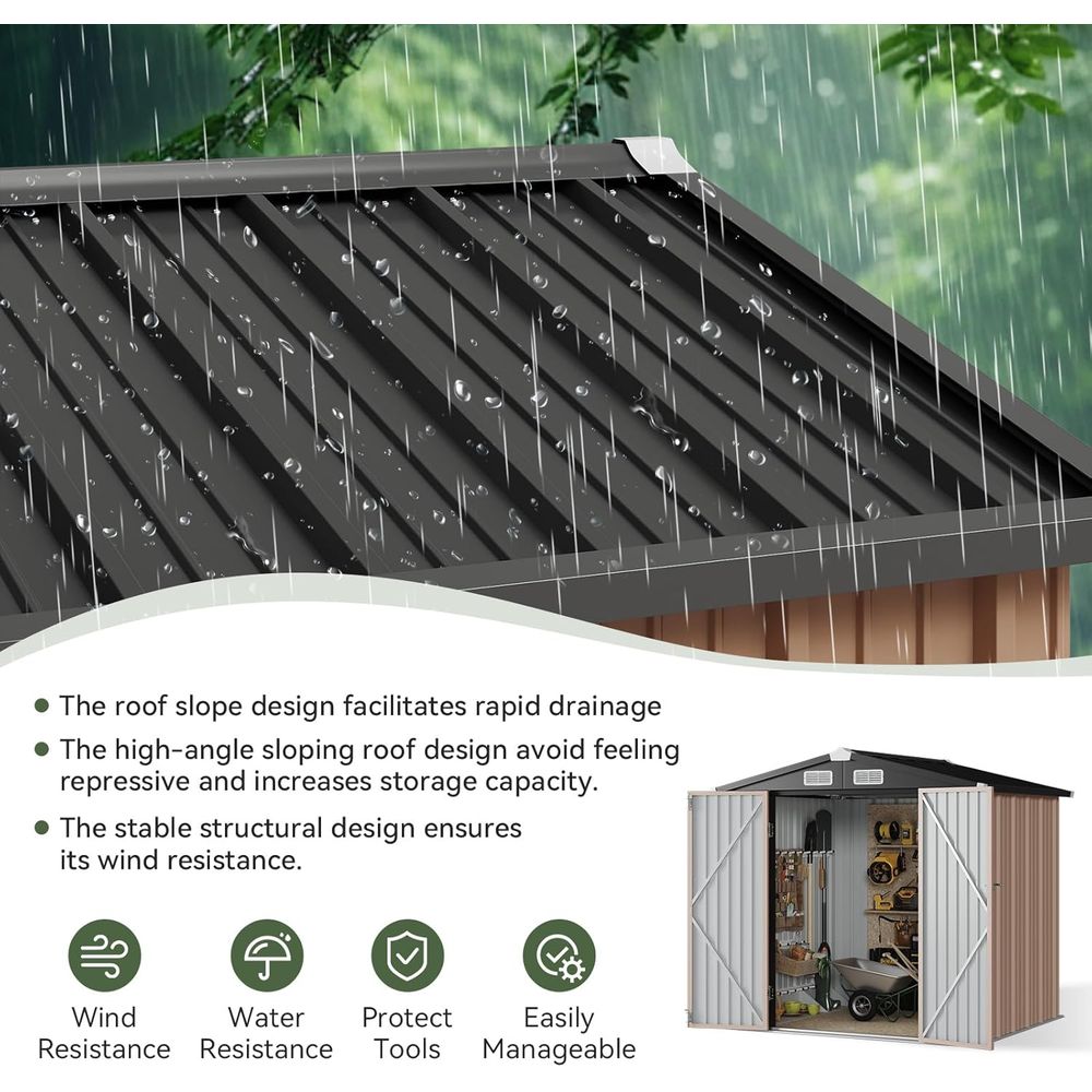6.2x4 Outdoor Storage Shed wit – Gardening Tools Organiser Bewertung und Preis
