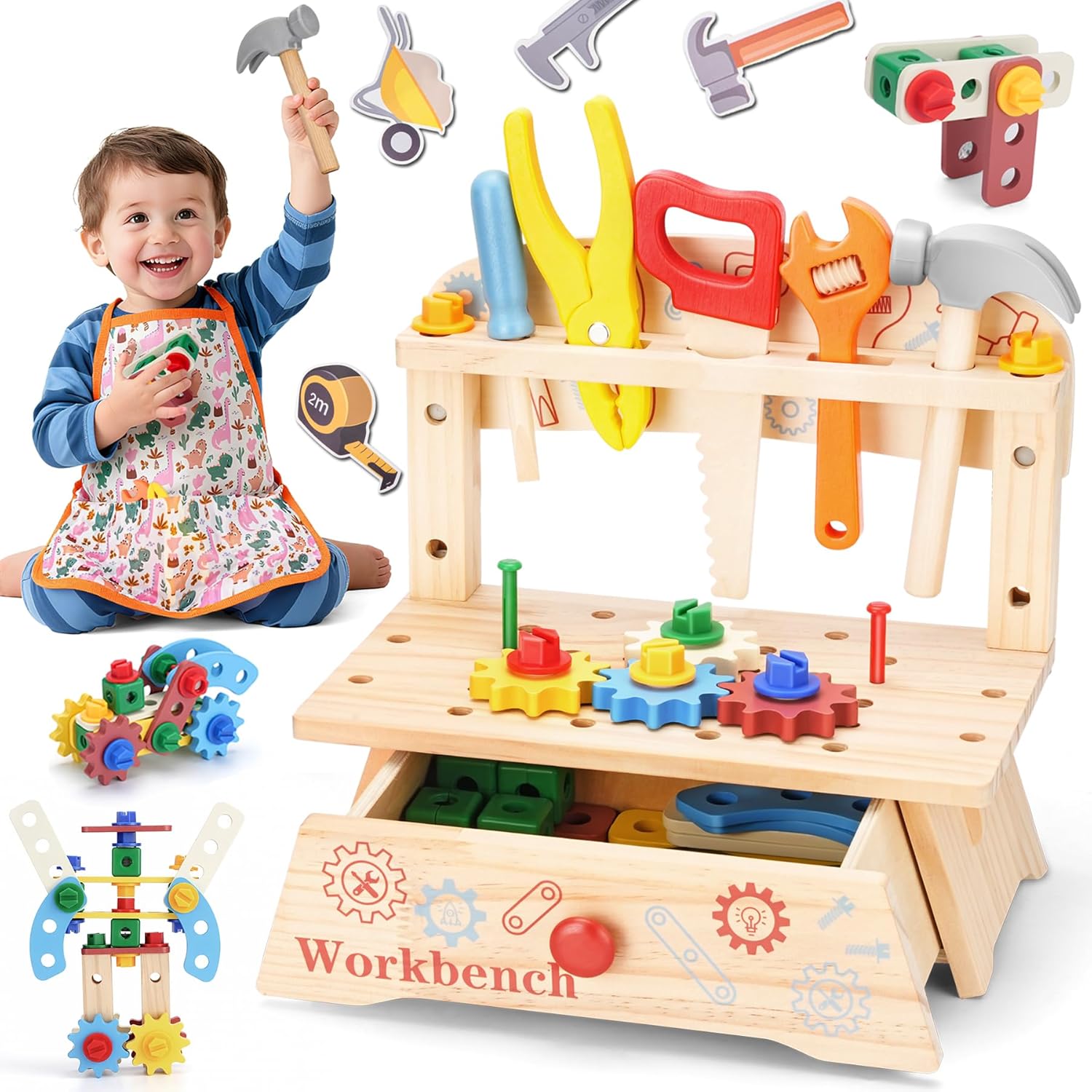 Wooden Tool Bench for Kids,Mon – Gardening Tools Kids Bewertung und Preis