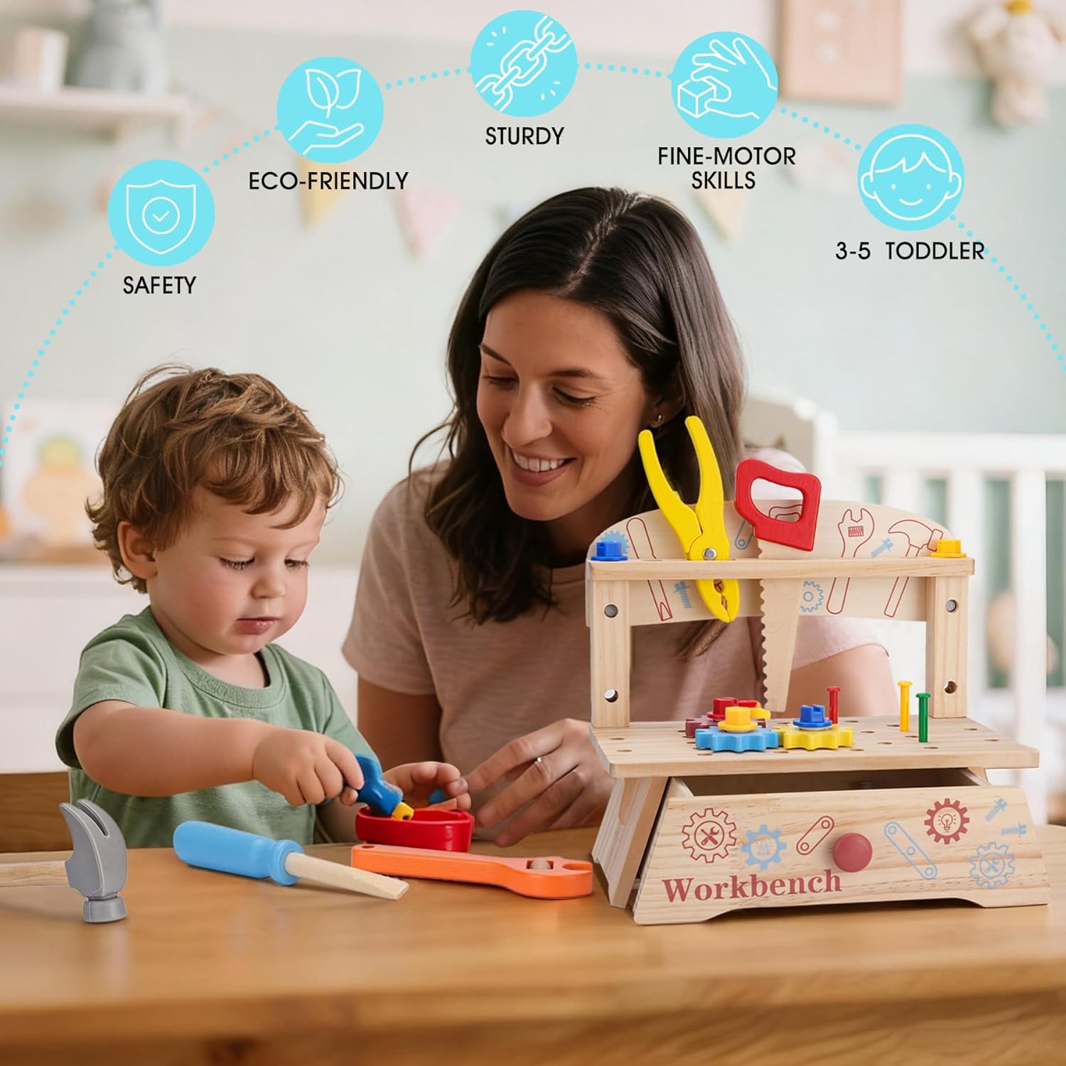 Wooden Tool Bench for Kids,Mon – Gardening Tools Kids Bewertung und Preis