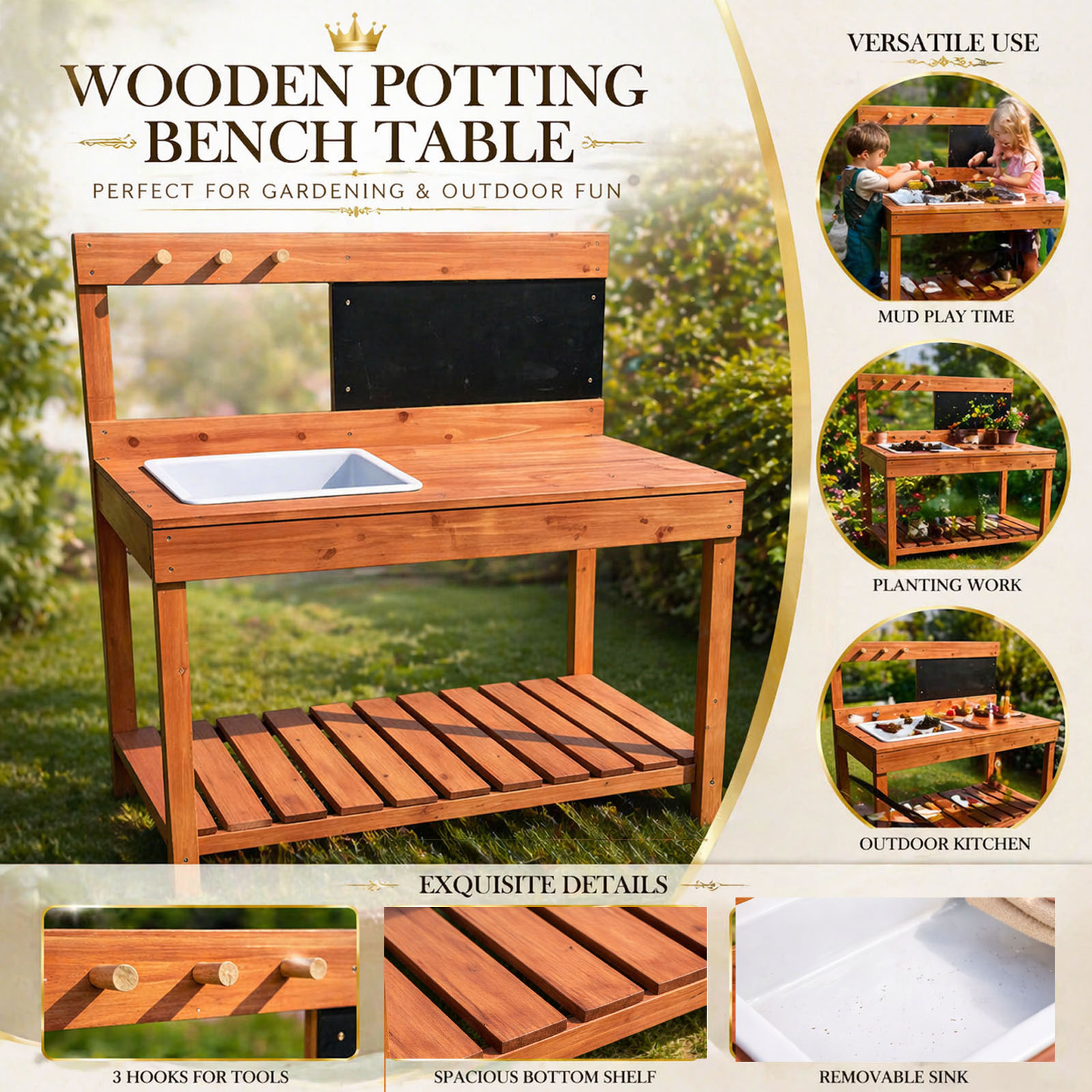 Wooden Potting Benches For Chi – Gardening Tools Kids Bewertung und Preis